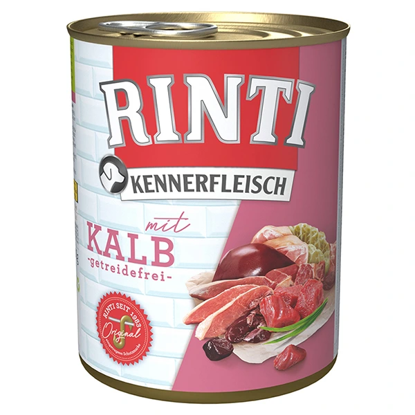 Вологий корм для собак Rinti Kennerfleisch mit Kalb, Телятина, 0.8 кг