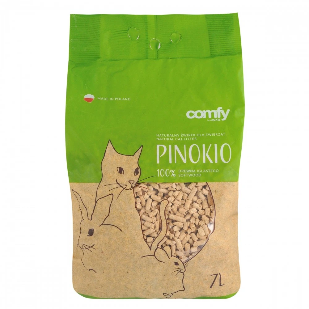 Наповнювач Comfy для котячого туалету гігієнічний деревинний Pinokio 7 л