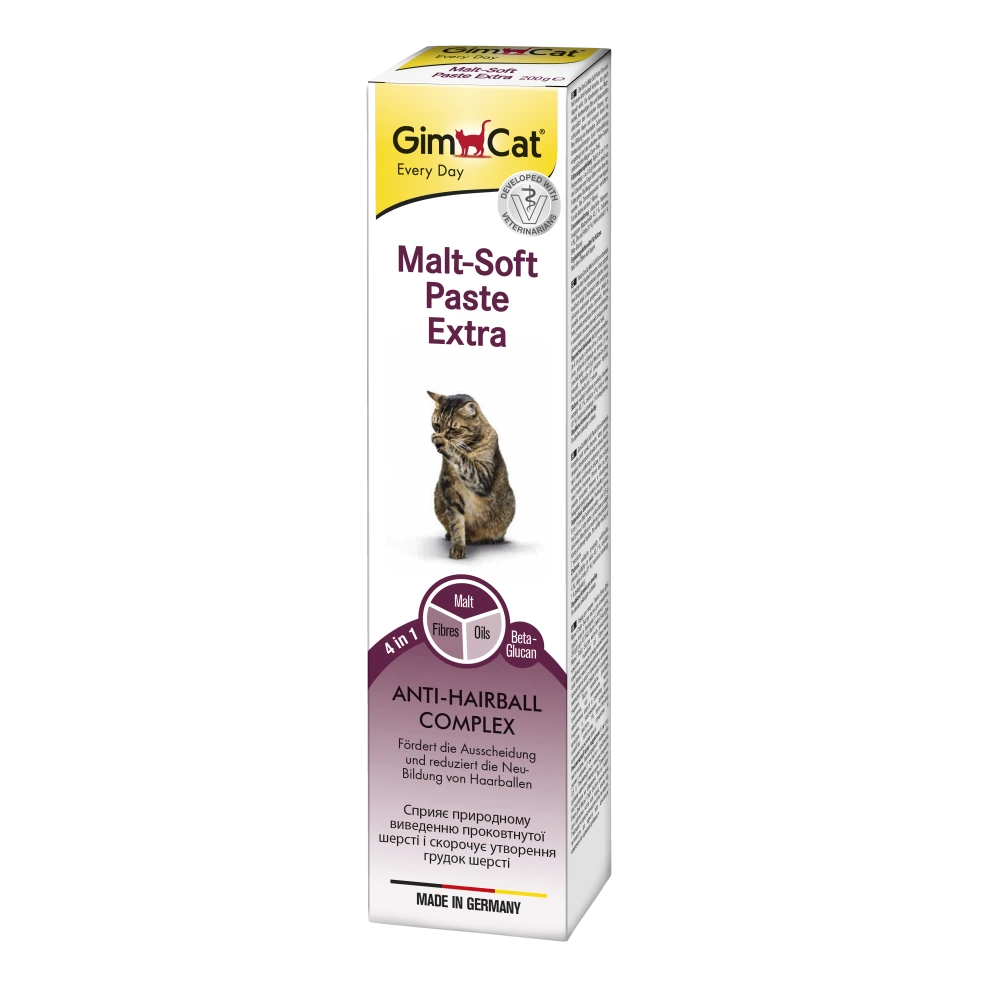 Паста GimCat Every Day Malt-Soft Paste Extra для котів для виведення шерсті зі шлунку 200 г