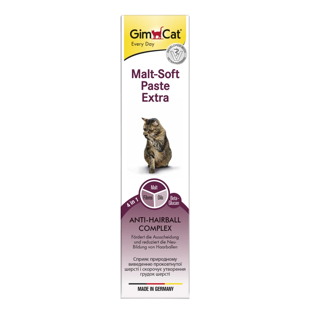 Паста GimCat Every Day Malt-Soft Paste Extra для котів для виведення шерсті зі шлунку 200 г