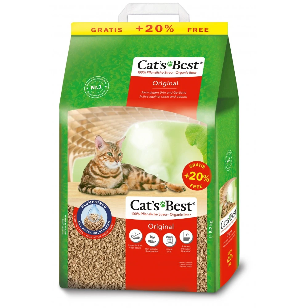 Наповнювач Cat’s Best для котячого туалету Original деревний 10 та 2 л / 5,2кг
