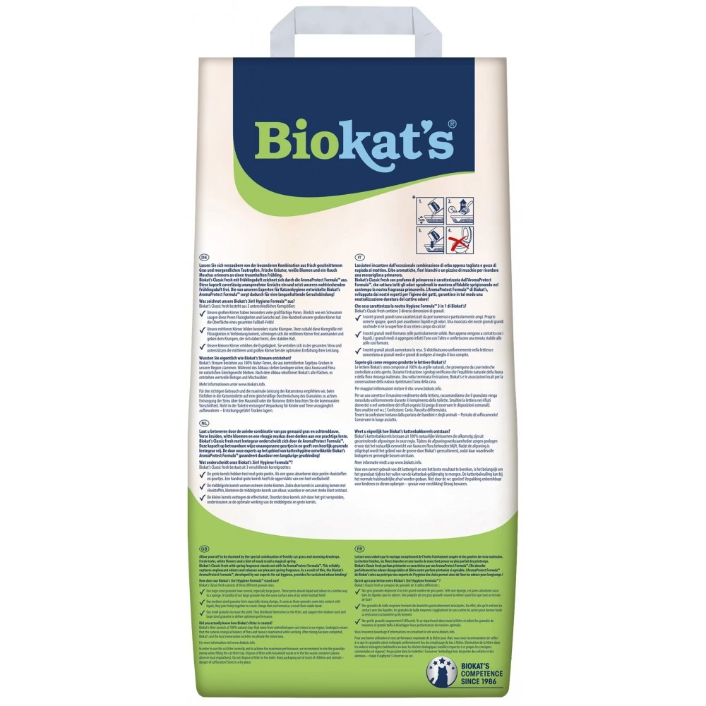 Наповнювач Biokats для котячого туалету Classic Fresh 3in1 бентонітовий 0,1 – 5мм 18 л