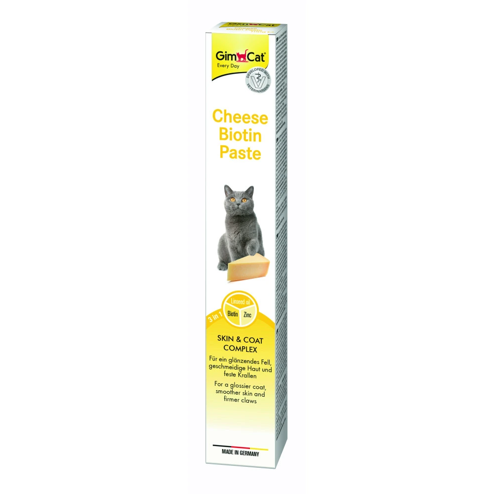 Паста GimCat Cheese Biotin Paste для котів усіх порід cирна з біотином 100г