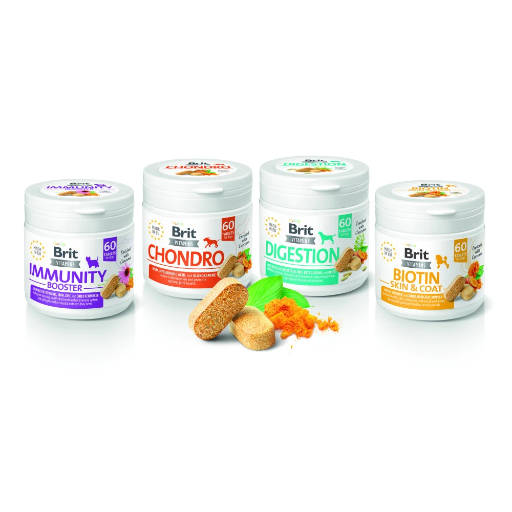 Вітаміни Brit Vitamins Biotin Skin & Coat Care для собак для шкіри та шерсті 60 таблеток