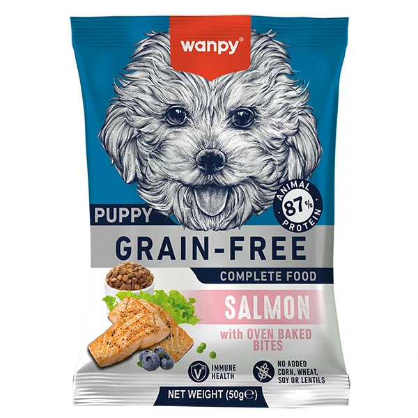 Wanpy Puppy Grain Free Salmon ВАНПІ ЛОСОСЬ ДЛЯ ЦУЦЕНЯТ сухий беззерновий корм 50г