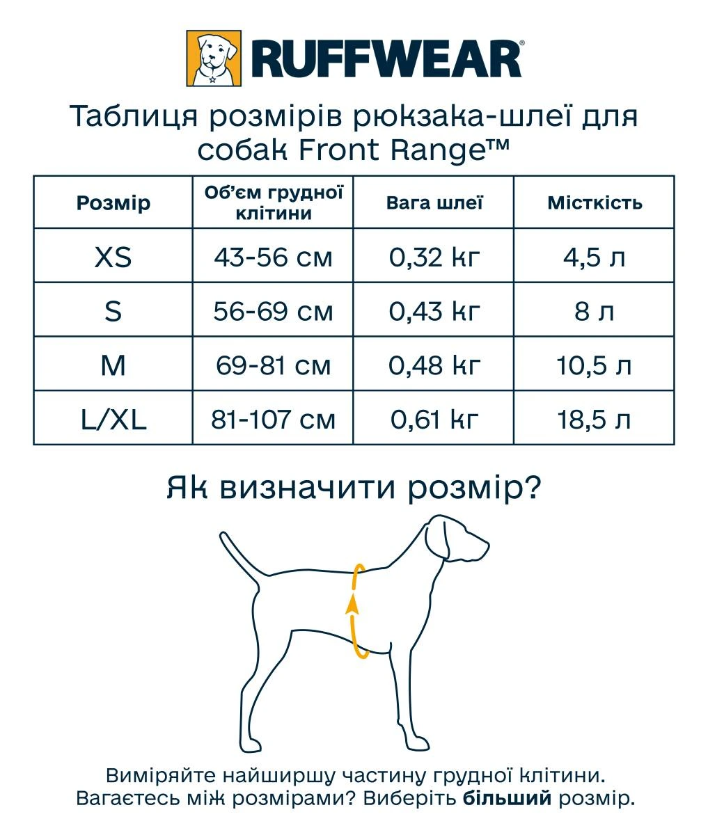 Шлейка-рюкзак для собак Ruffwear Front Range™ M Сірий