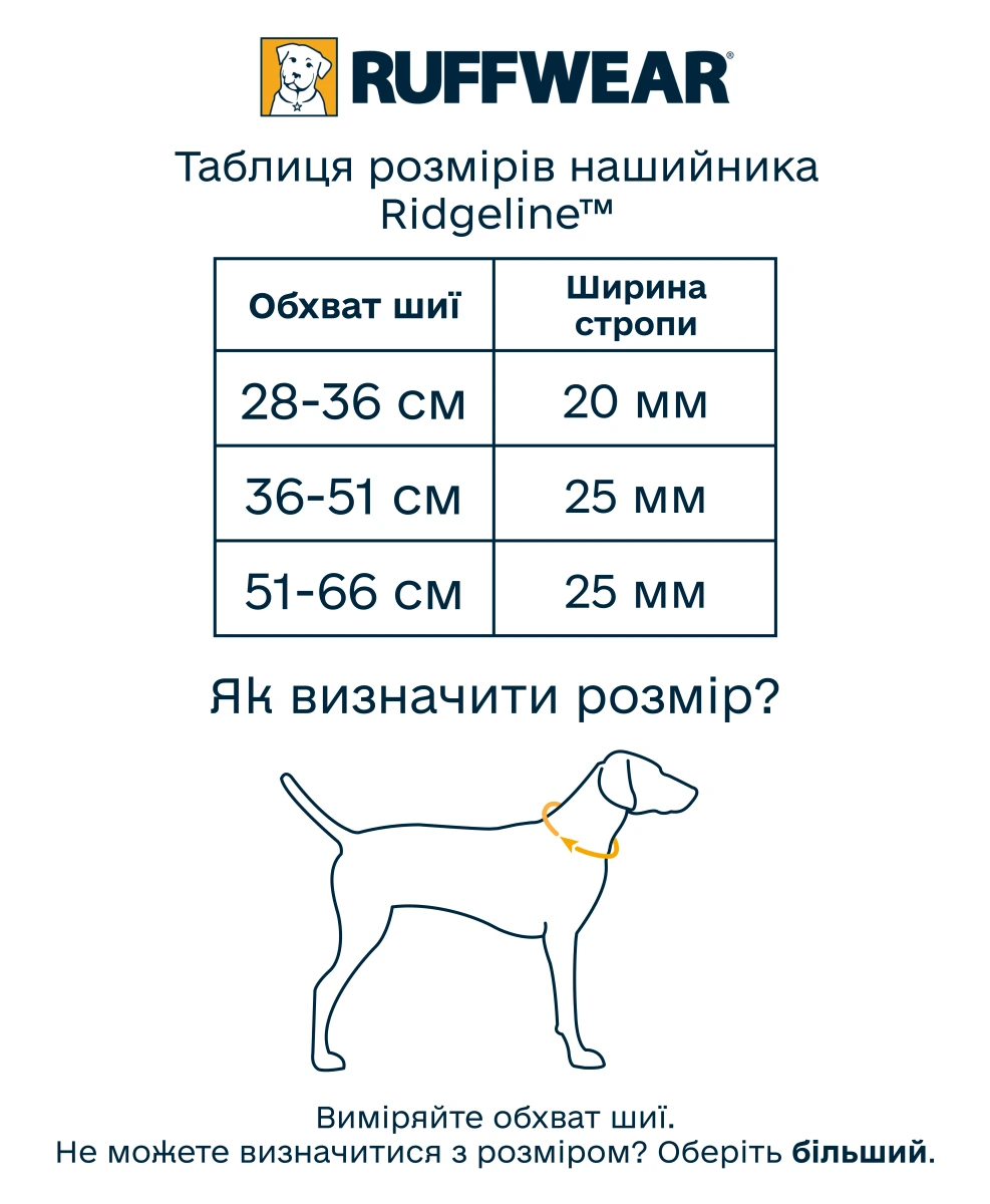 Нашийник для собак Ruffwear Ridgeline™ Collar 28-36 см Чорний