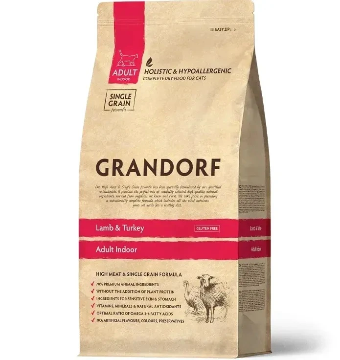 Корм для котів Grandorf Indoor Lamb & Turkey, 2 кг
