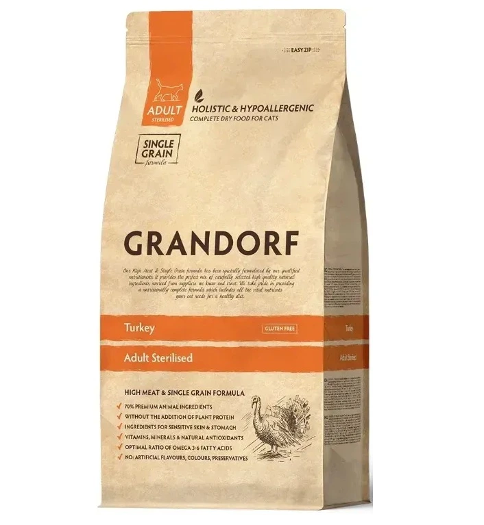 Корм для котів Grandorf Sterilized Turkey, 2 кг