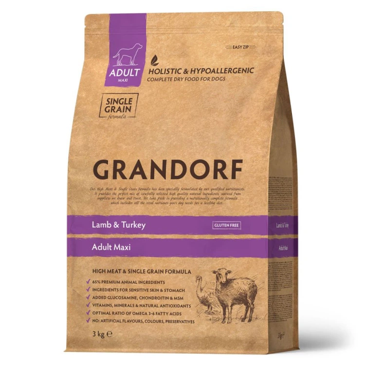 Корм для собак Grandorf Maxi Lamb & Turkey, 3 кг