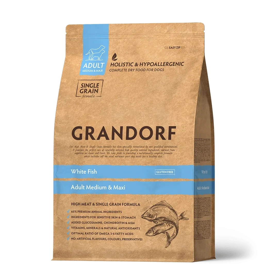 Корм для собак Grandorf Medium & Maxi White Fish, 1 кг