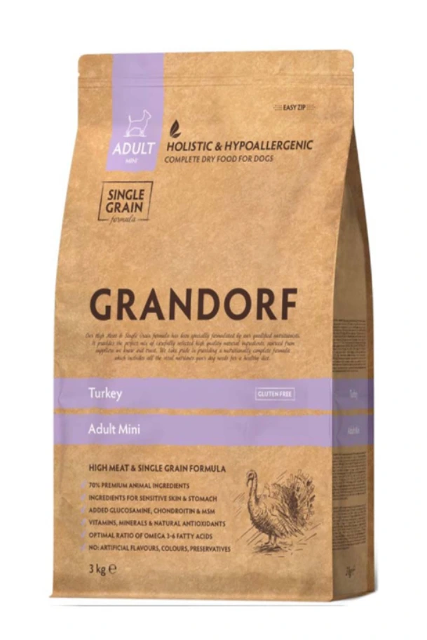 Корм для собак Grandorf Mini, Індичка, 3 кг