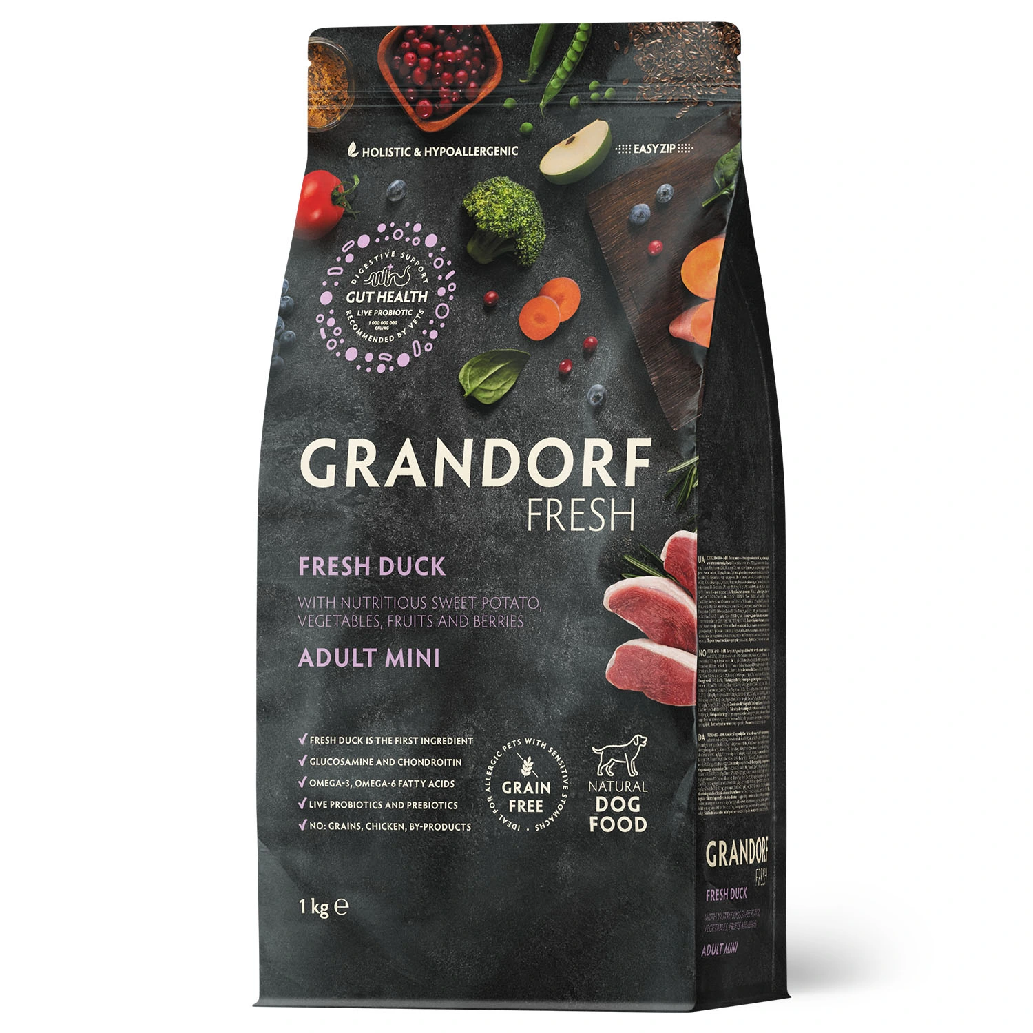 Корм для собак Grandorf Fresh Adult Dog Mini, Качка та батат, 1 кг