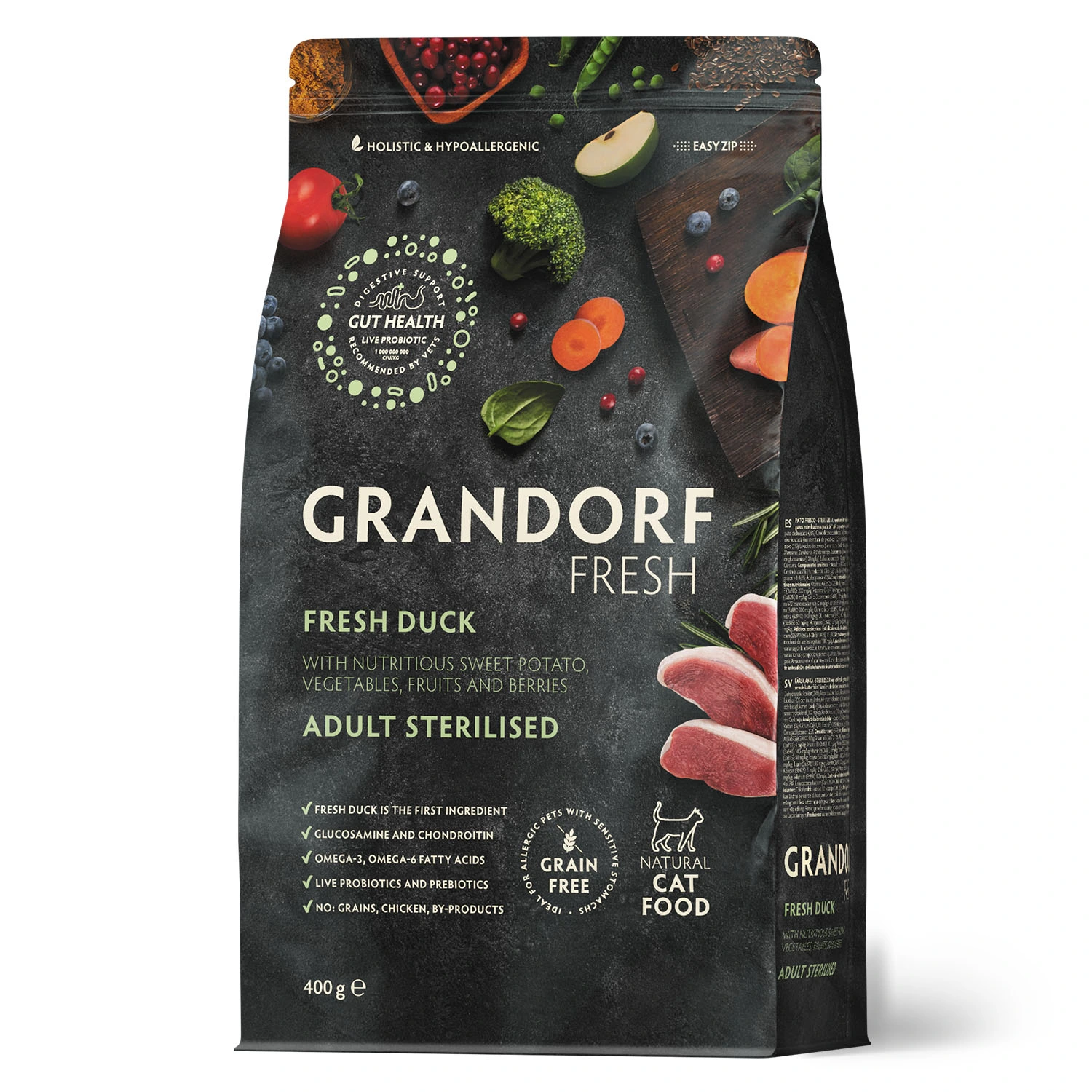 Корм для стерилізованих котів Grandorf Fresh Duck & Sweet Potato, 0,4 кг