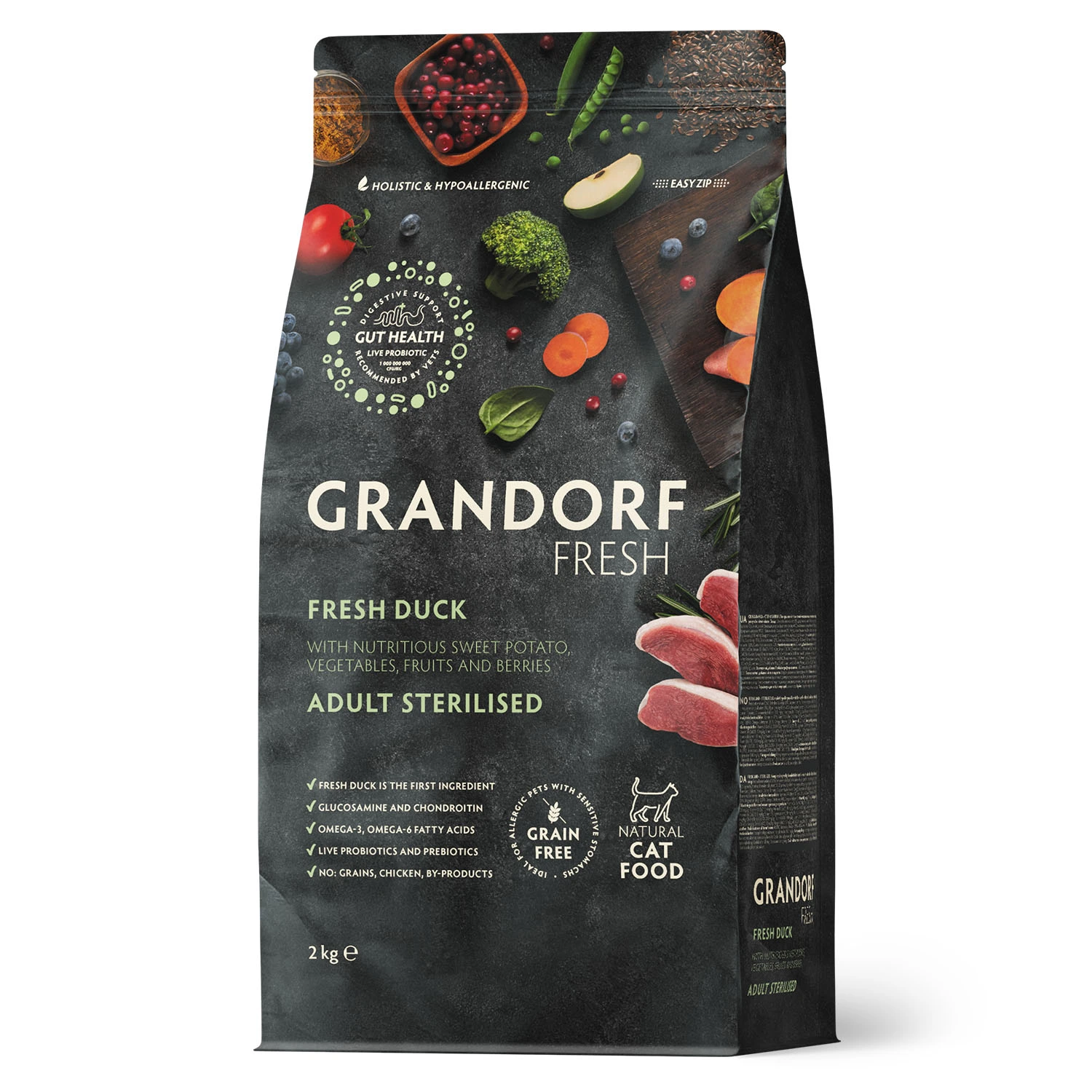 Корм для стерилізованих котів Grandorf Fresh STERIL CAT DUCK & SWEET POTATO, 2 кг