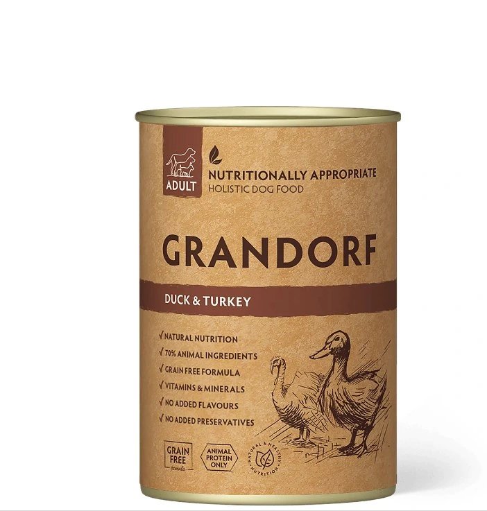 Вологий корм для собак Grandorf Duck & Turkey, для дорослих, 400 г