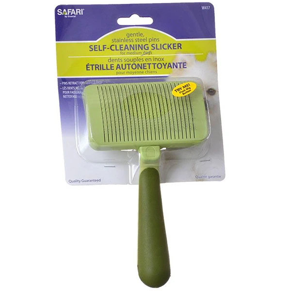 Пуходерка для собак і котів Safari Self-Cleaning Brush, Слікер, з самоочищенням, M
