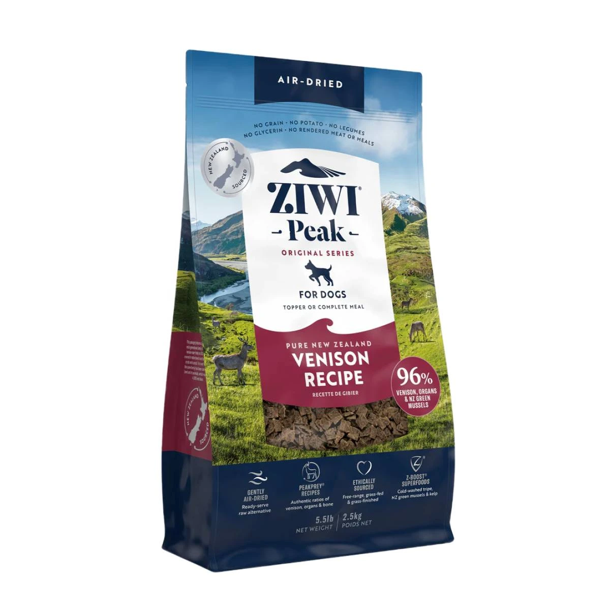 Повнораціонний сухий корм для собак Ziwi Peak Air Dried Оленина 2,5 кг