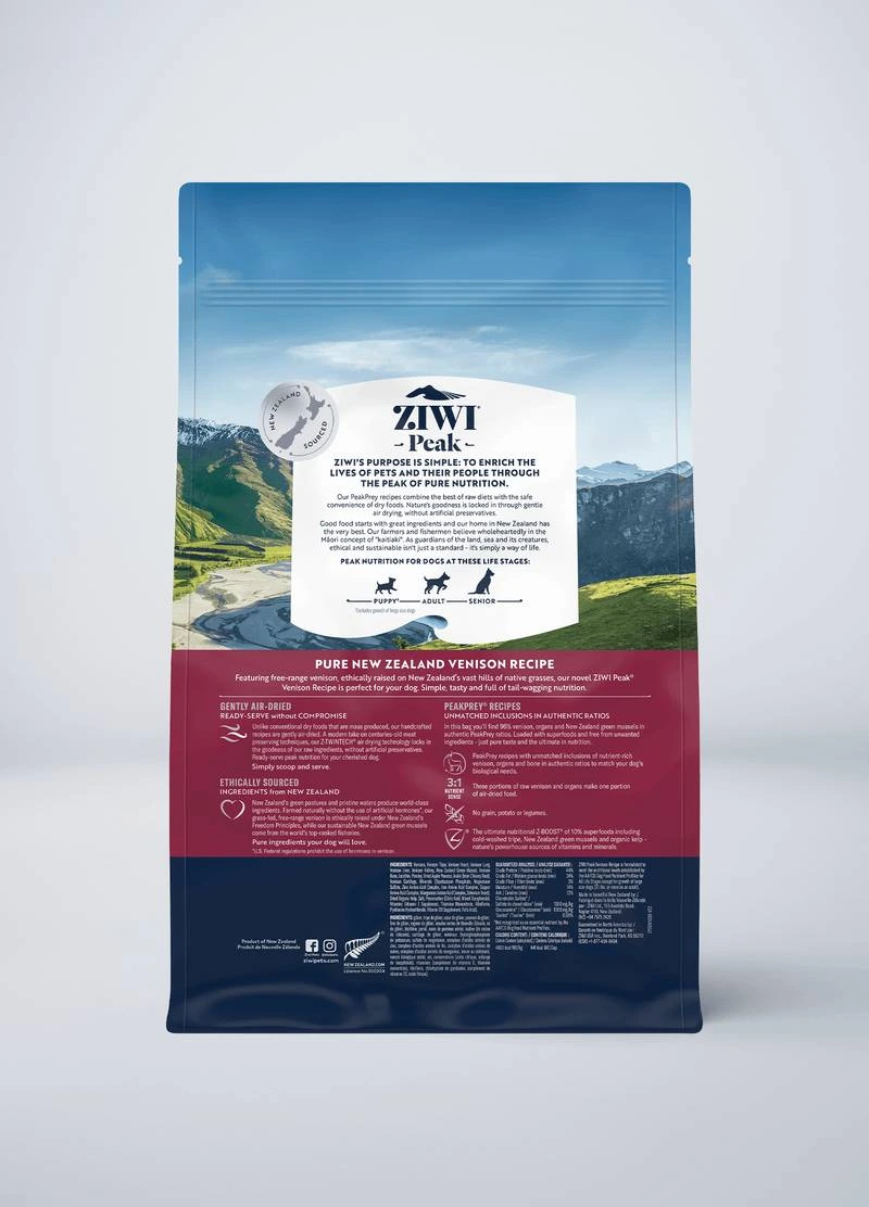 Повнораціонний сухий корм для собак Ziwi Peak Air Dried Оленина 1 кг