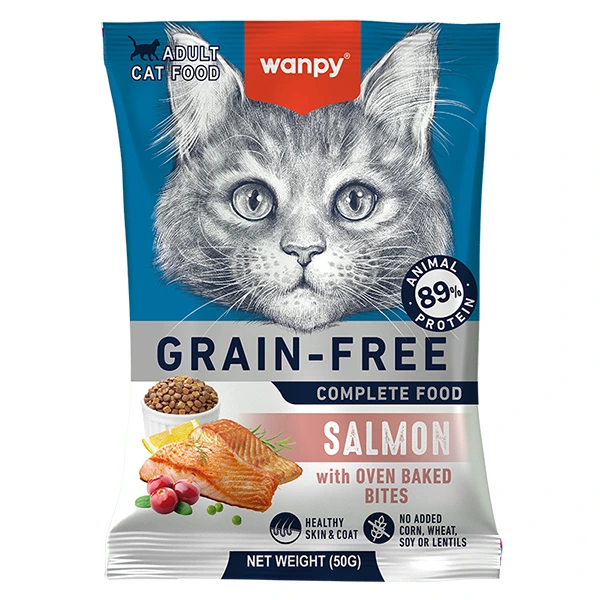 Wanpy Adult Cat Grain Free Salmon ВАНПІ ЛОСОСЬ ДЛЯ КОТІВ сухий беззерновий корм 50г