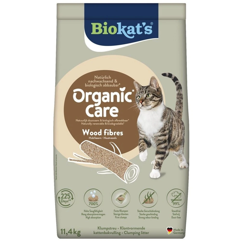 Наповнювач деревний Biokats для котячого туалету Organic Care 30л/11,4кг