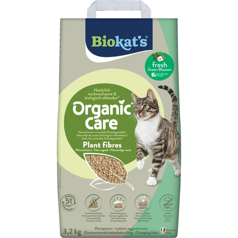 Наповнювач рослинний Biokats для котячого туалету Organic Care Fresh 8л/3,2кг