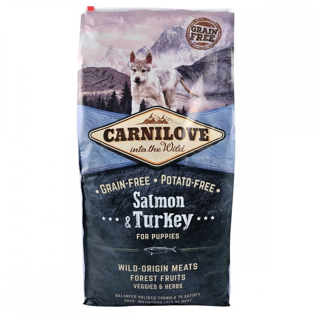 Корм сухий Carnilove Puppy Salmon and Turkey для цуценят усіх порід з лососем та індичкою 12 кг