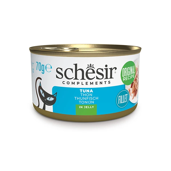 Schesir Tuna ШЕЗІР ТУНЕЦЬ в желе вологий корм консерви для котів, банка 70г