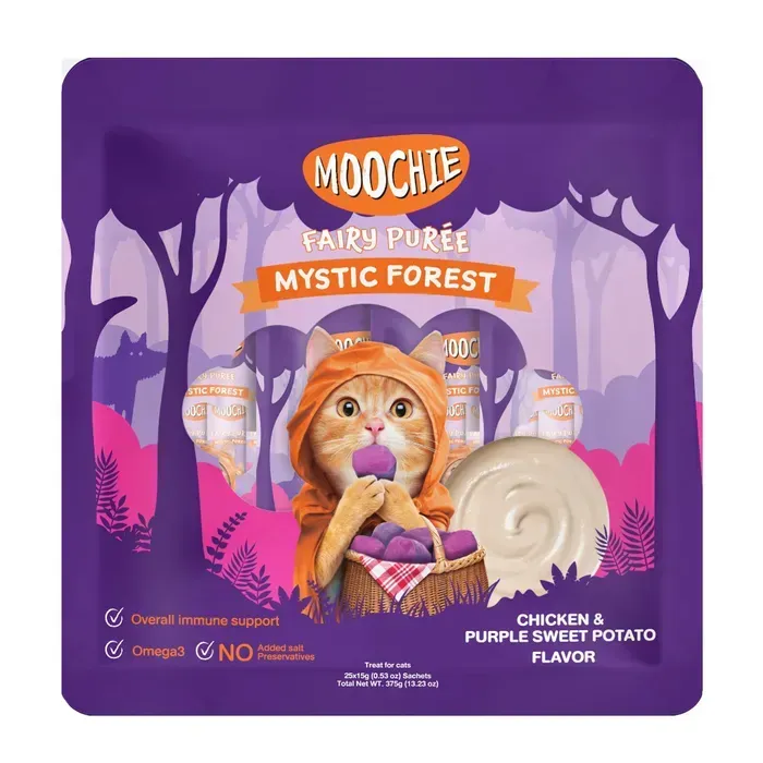 Ласощі Moochie Fairy Puree д/котів рідкі з куркою та бататом 25х15г