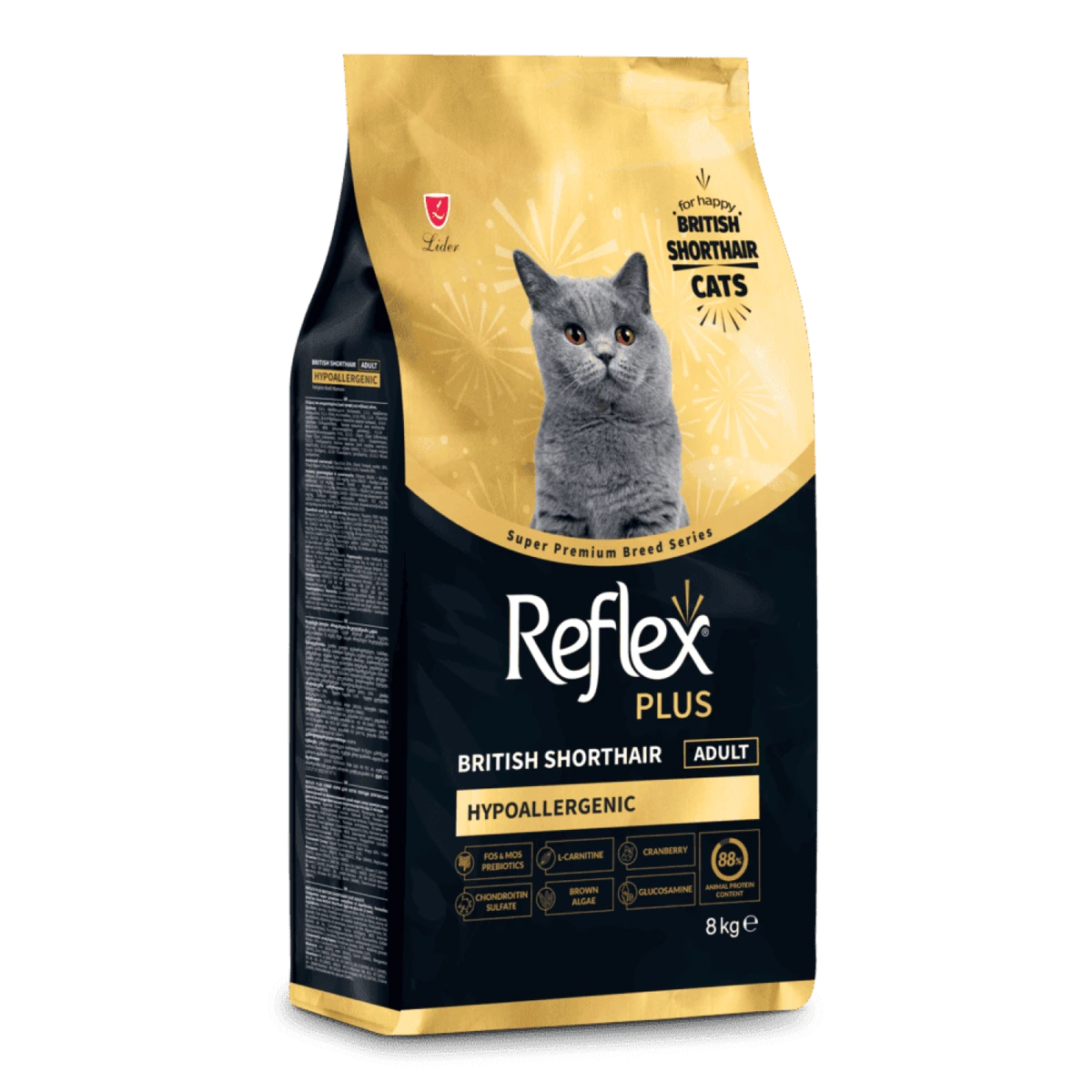 Reflex Plus повноцінний та збалансований сухий корм для котів породи британська короткошерста 8 кг
