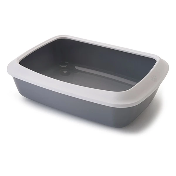 Лоток для котів Savic Iriz Nordic Litter Tray, з бортиком, Сірий, 42х31х12.5 см