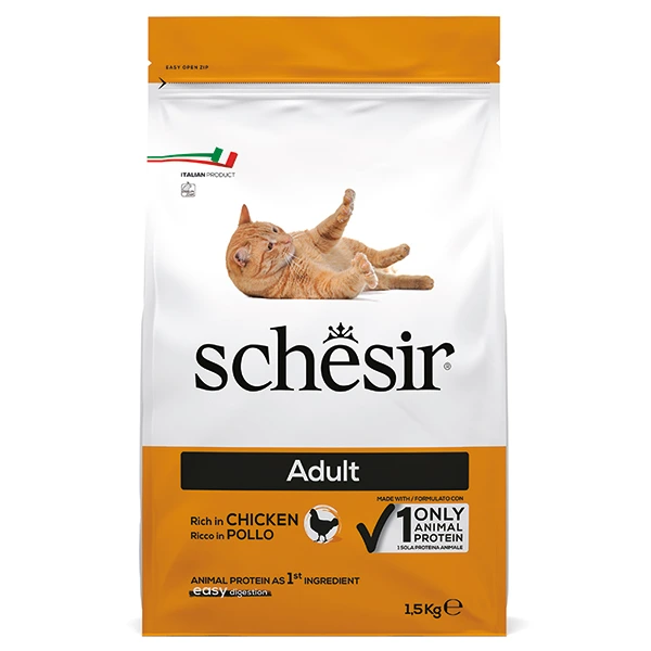 Корм для котів Schesir Dry Cat Adult Chicken, сухий монопротеїновий, 1.5 кг
