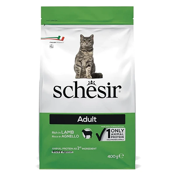 Корм для котів Schesir Dry Cat Adult Lamb, сухий монопротеїновий, 0.4 кг