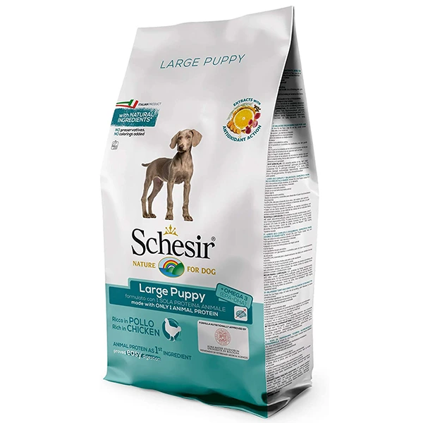 Корм для цуценят Schesir Dry Dog Large Puppy, Курка, 12 кг