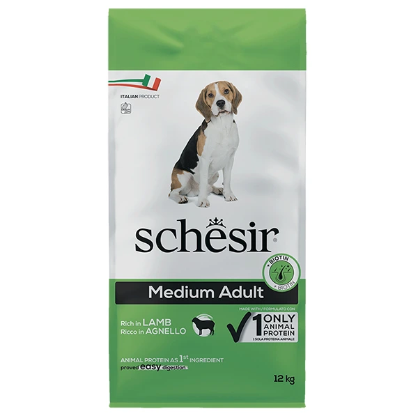 Корм для собак Schesir Dry Dog Medium Adult, Ягня, 12 кг