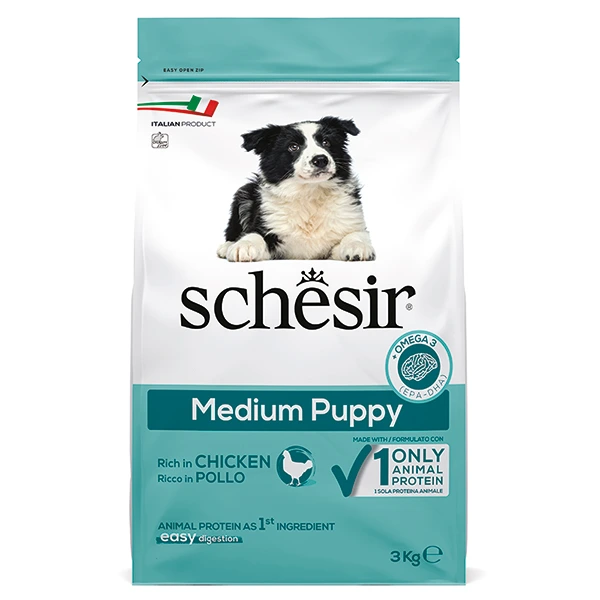 Корм для собак Schesir Dog Medium Puppy, Курка, 3 кг