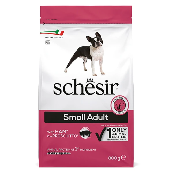 Корм для собак Schesir Dog Small Adult, Шинка, 0.8 кг