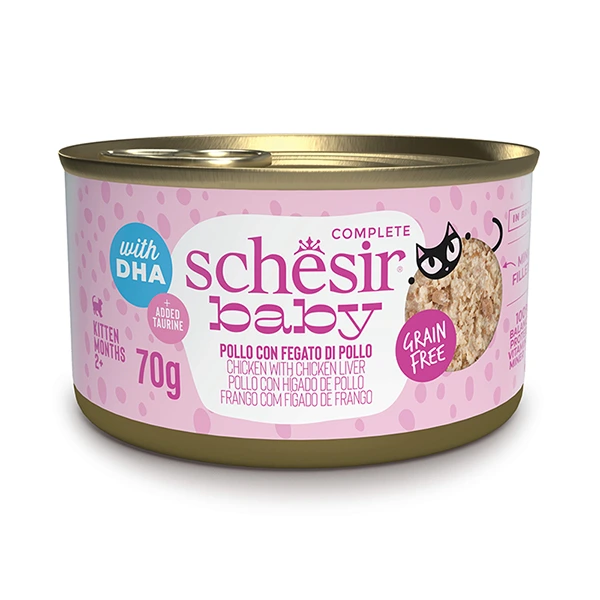 Корм для кошенят Schesir Wet Baby Chicken With Chicken Liver, в бульйоні