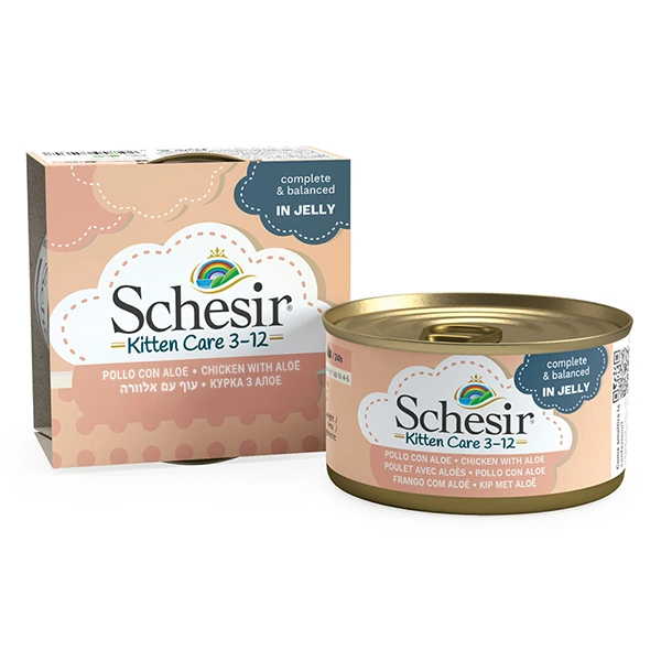 Корм для кошенят Schesir Wet Kitten Care Chicken with Aloe, в желе