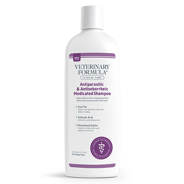 Шампунь для собак Veterinary Formula Clinical Care Antiparasitic & Antiseborrheic Medicated, з дьогтем, сіркою, саліциловою кислотою