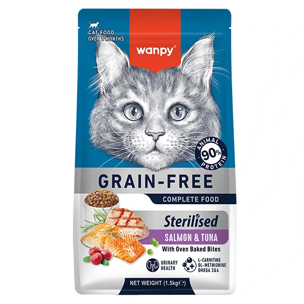 Сухий корм для котів Wanpy Sterilized Cat Grain Free Salmon & Tuna, Лосось з тунцем для стерилізованих, 1.5 кг
