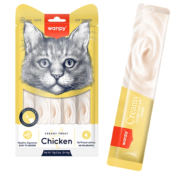 Ласощі для котів Wanpy Creamy Lickable Treats, Курка
