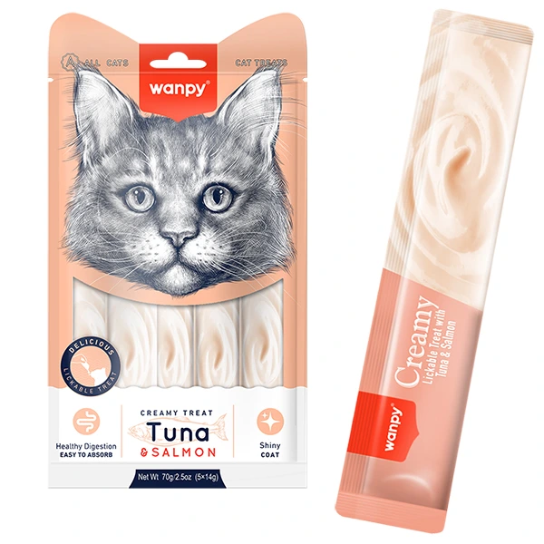 Ласощі для котів Wanpy Creamy Lickable Treats, Тунець з лососем