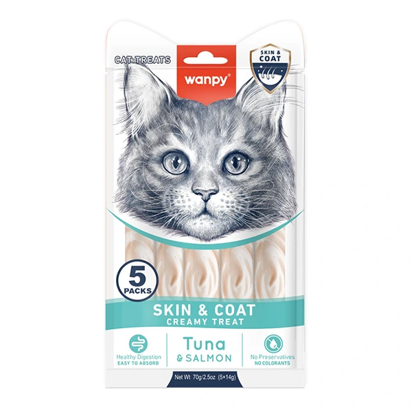 Ласощі для котів Wanpy Functional Creamy Lickable Treat, Шкіра та шерсть