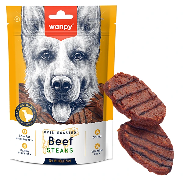 Ласощі для собак Wanpy Grilled Beef Steak, Яловичина та курка