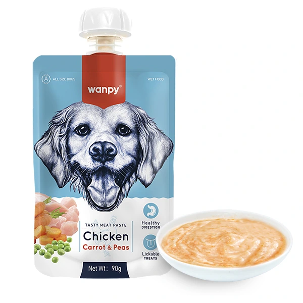 Рідкий корм для собак Wanpy Крем-пюре Chicken Carrot & Pea, Курка з морквою, 0.09 кг