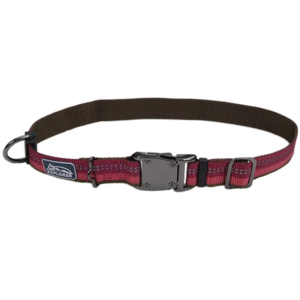 Нашийник для собак Coastal K9 Explorer Collar, світловідбивний, Малиновий