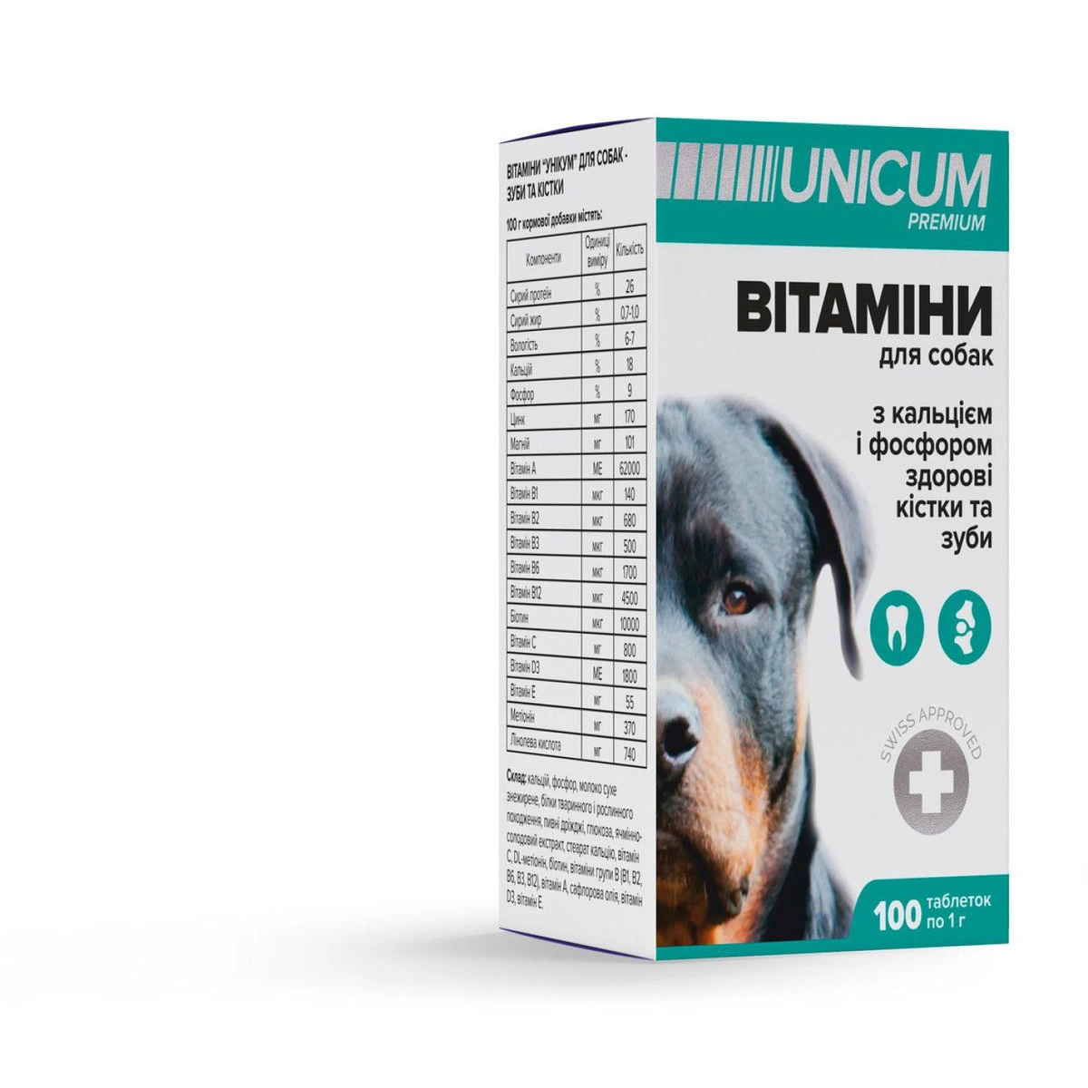 Вітаміни для собак UNICUM PREMIUM, Для зубів і кісток