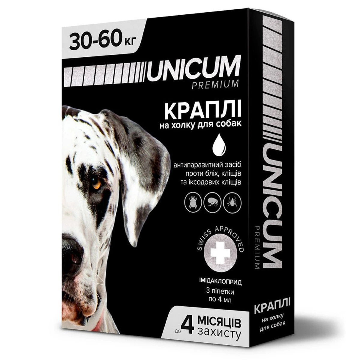 Краплі для собак UNICUM PREMIUM, від бліх та кліщів, 30-60 кг