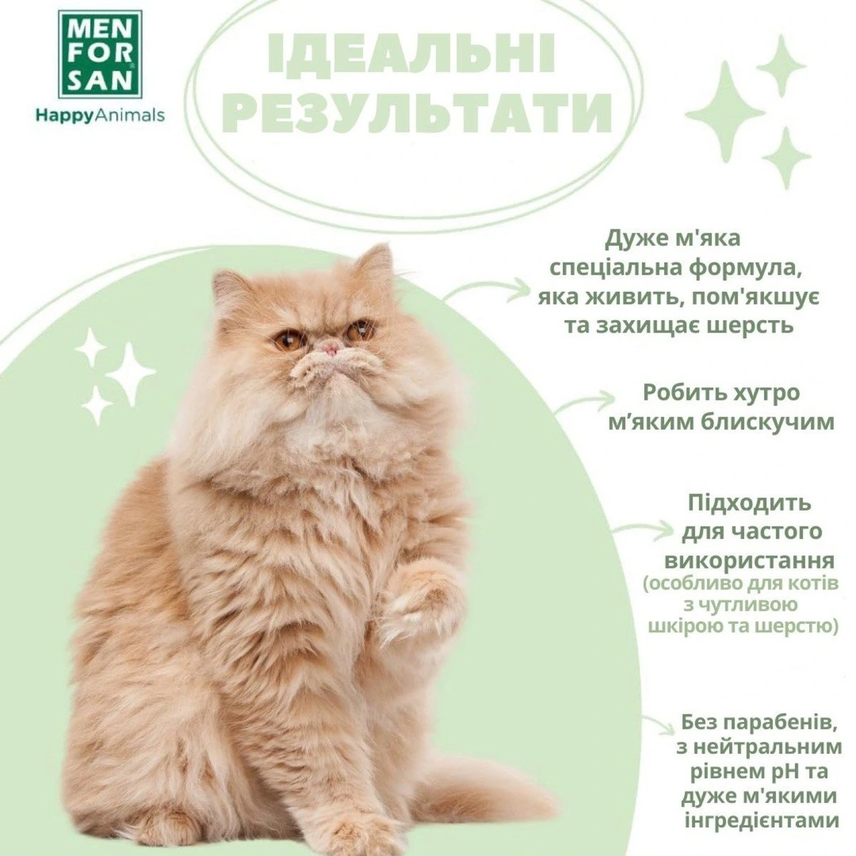 Шампунь для котів MENFORSAN, Дуже м'який екологічний